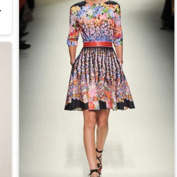 Alberto ferretti floral cocktail dress - Picture 3 of 4